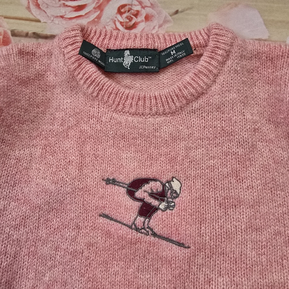 Vintage Hunt Club Pink Ski Sweater - Picture 5 of 8